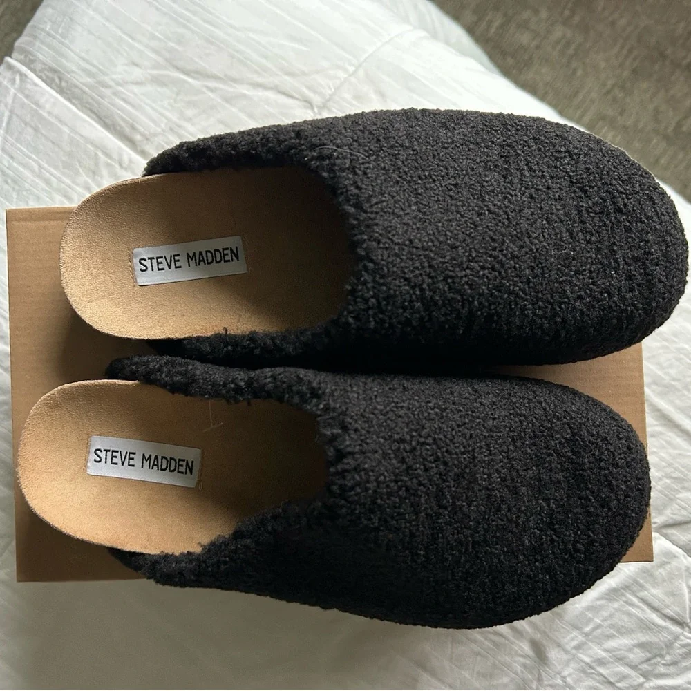 Steve Madden Black Vesa CLOGS mules shoes 9 NEW - Picture 4 of 5